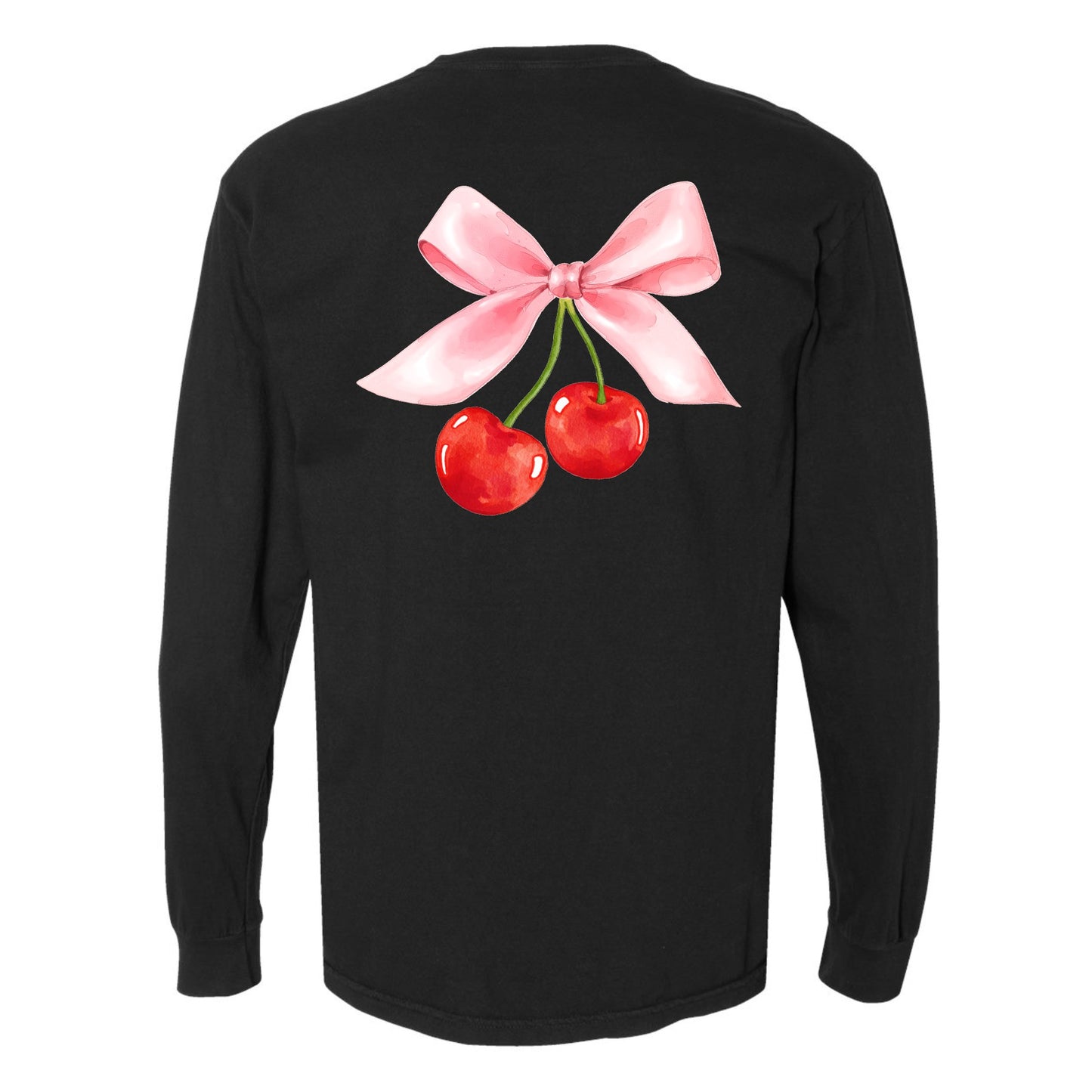 Cherry Bow Coquette Long Sleeve Tee (Front & Back)