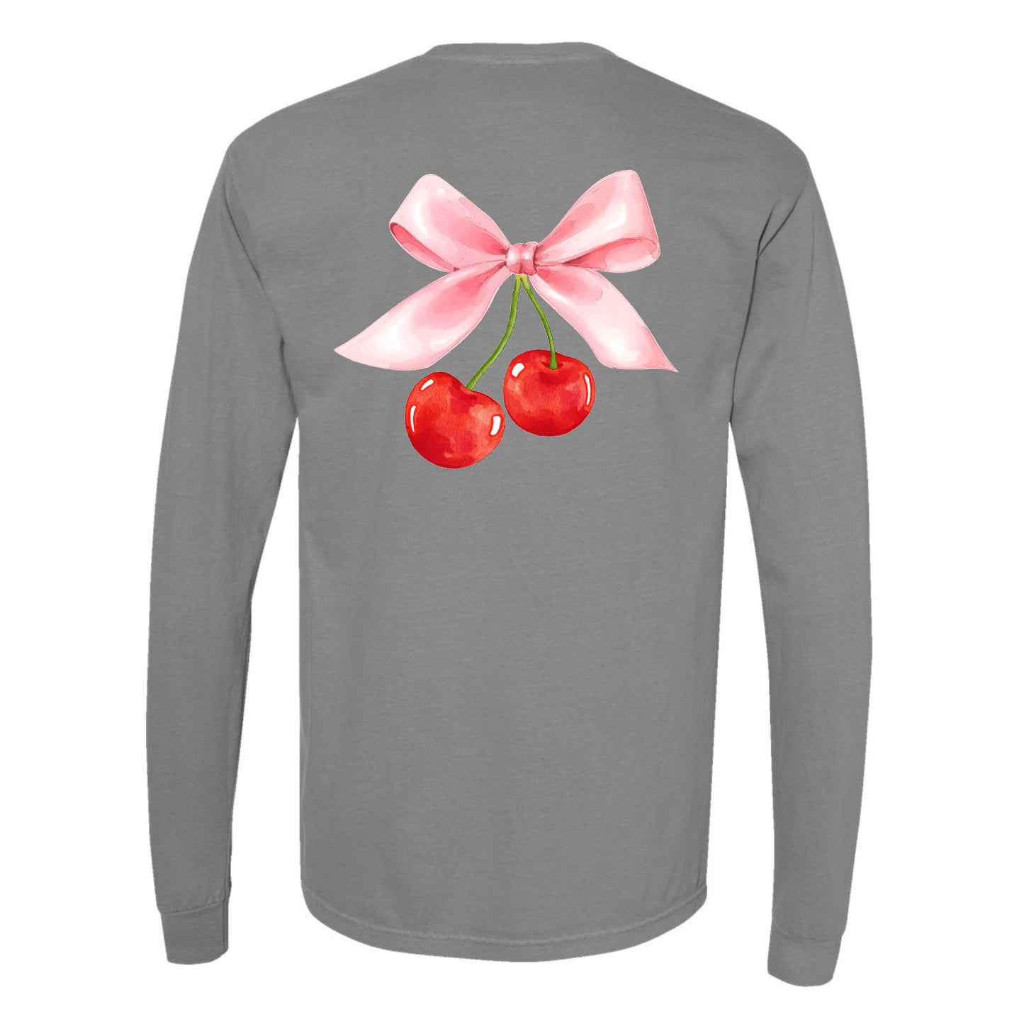 Cherry Bow Coquette Long Sleeve Tee (Front & Back)