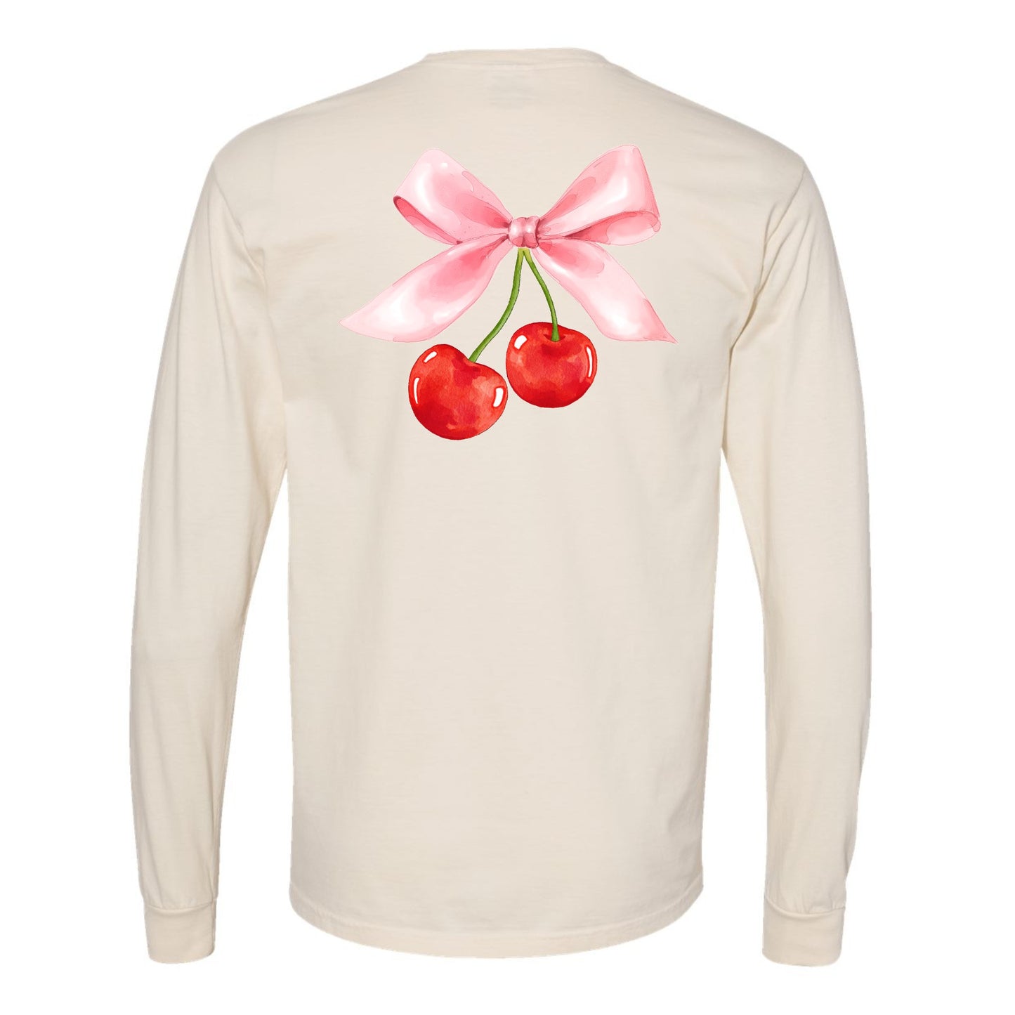 Cherry Bow Coquette Long Sleeve Tee (Front & Back)