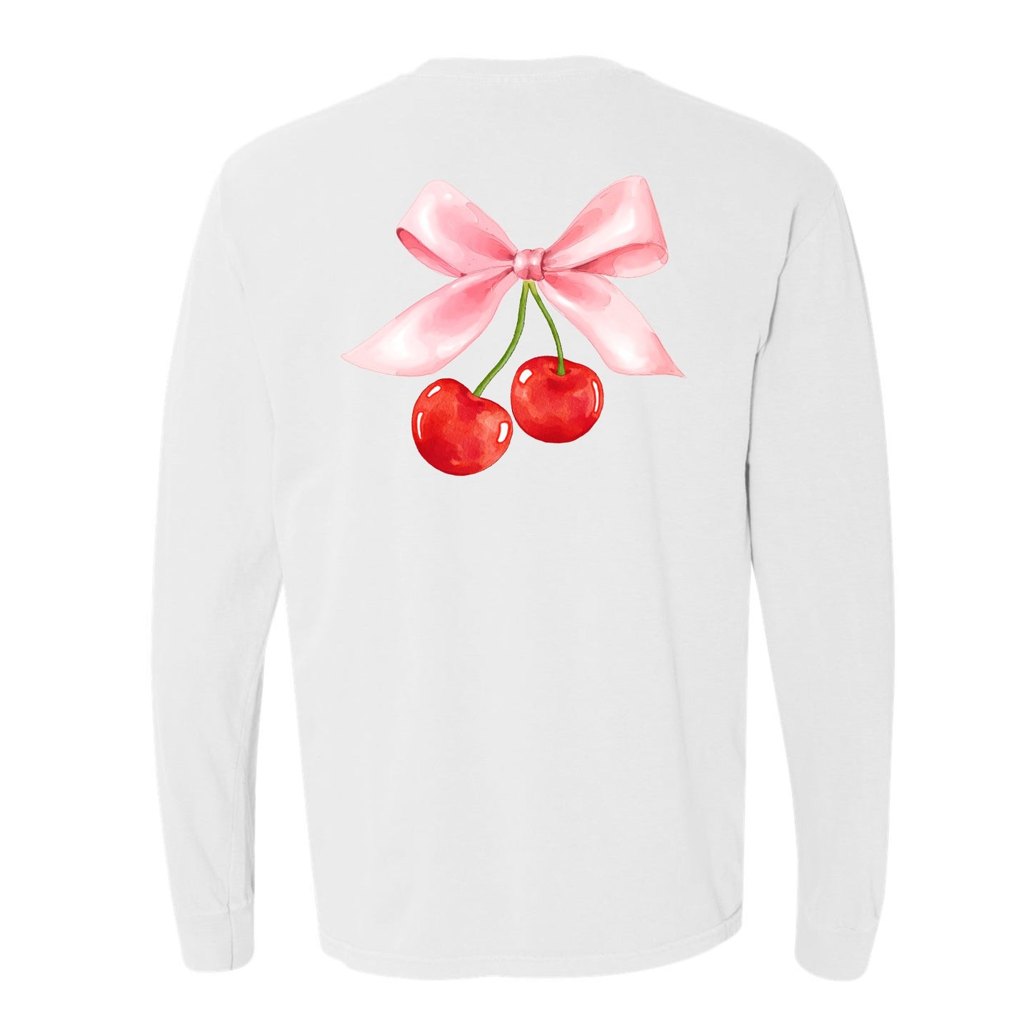 Cherry Bow Coquette Long Sleeve Tee (Front & Back)