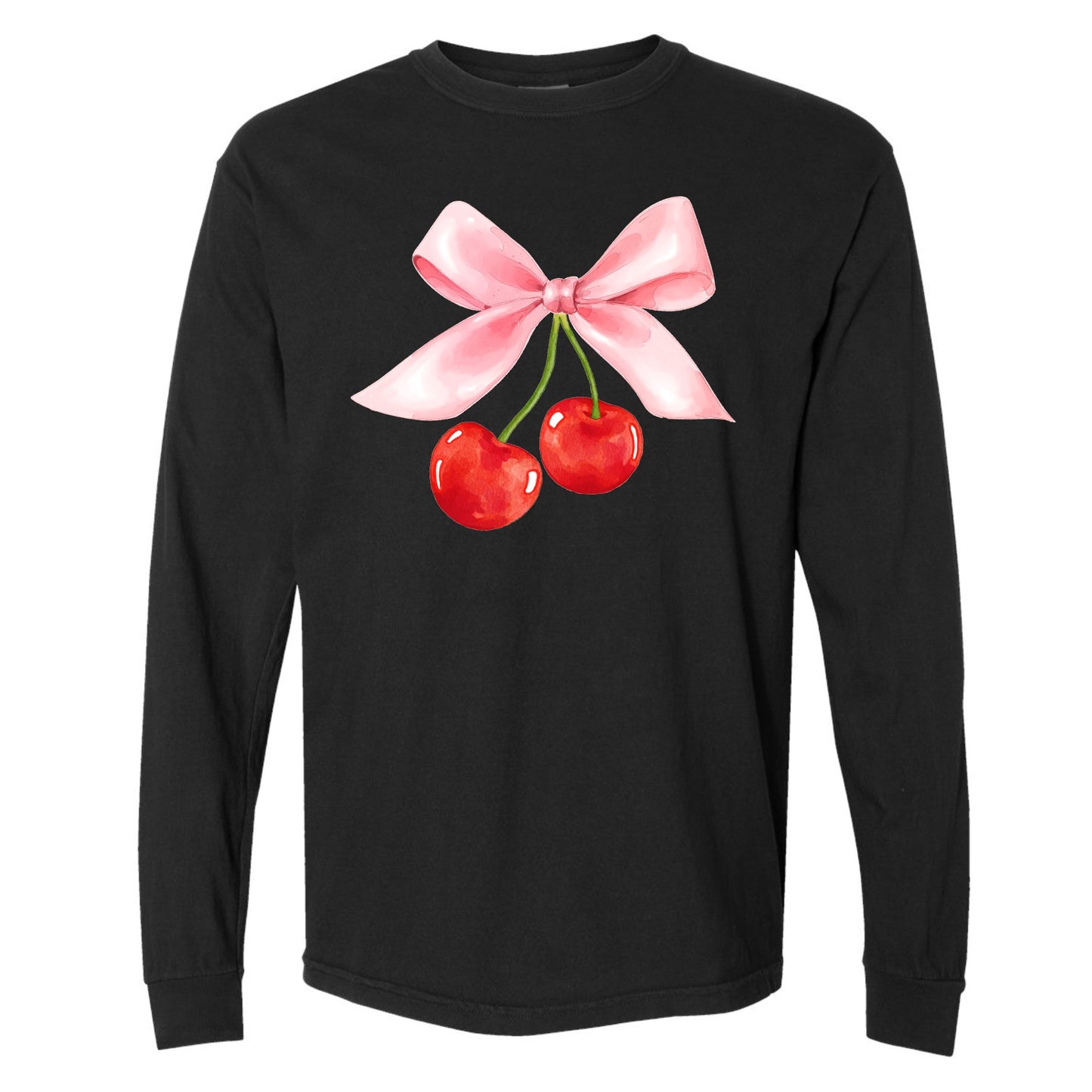 Cherry Bow Coquette Long Sleeve Tee