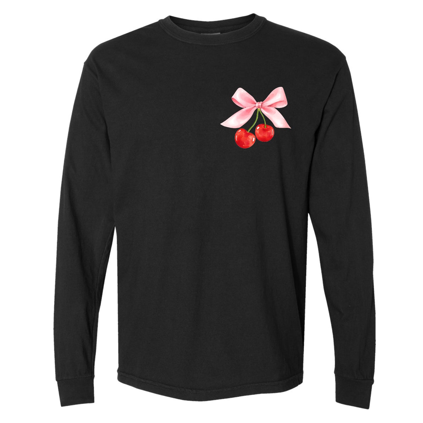 Cherry Bow Coquette Long Sleeve Tee (Front & Back)