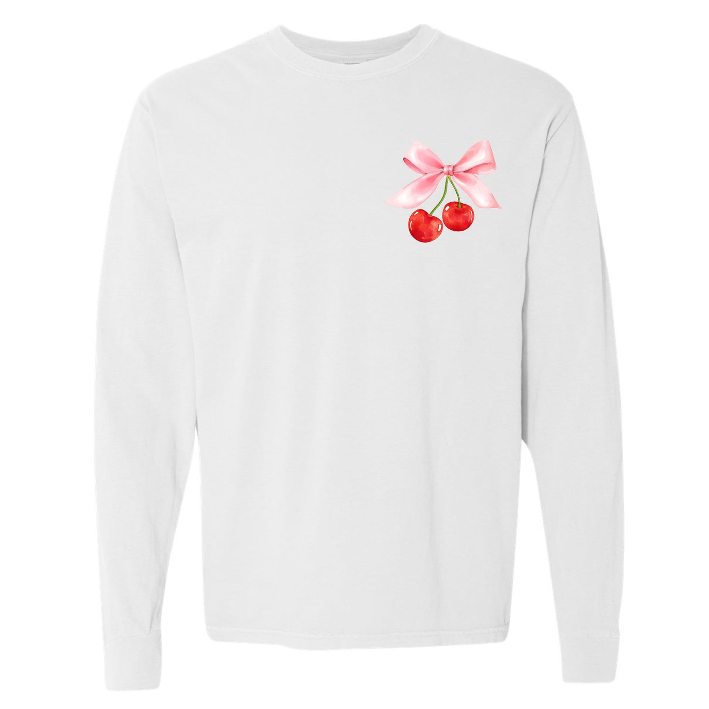 Cherry Bow Coquette Long Sleeve Tee (Front & Back)