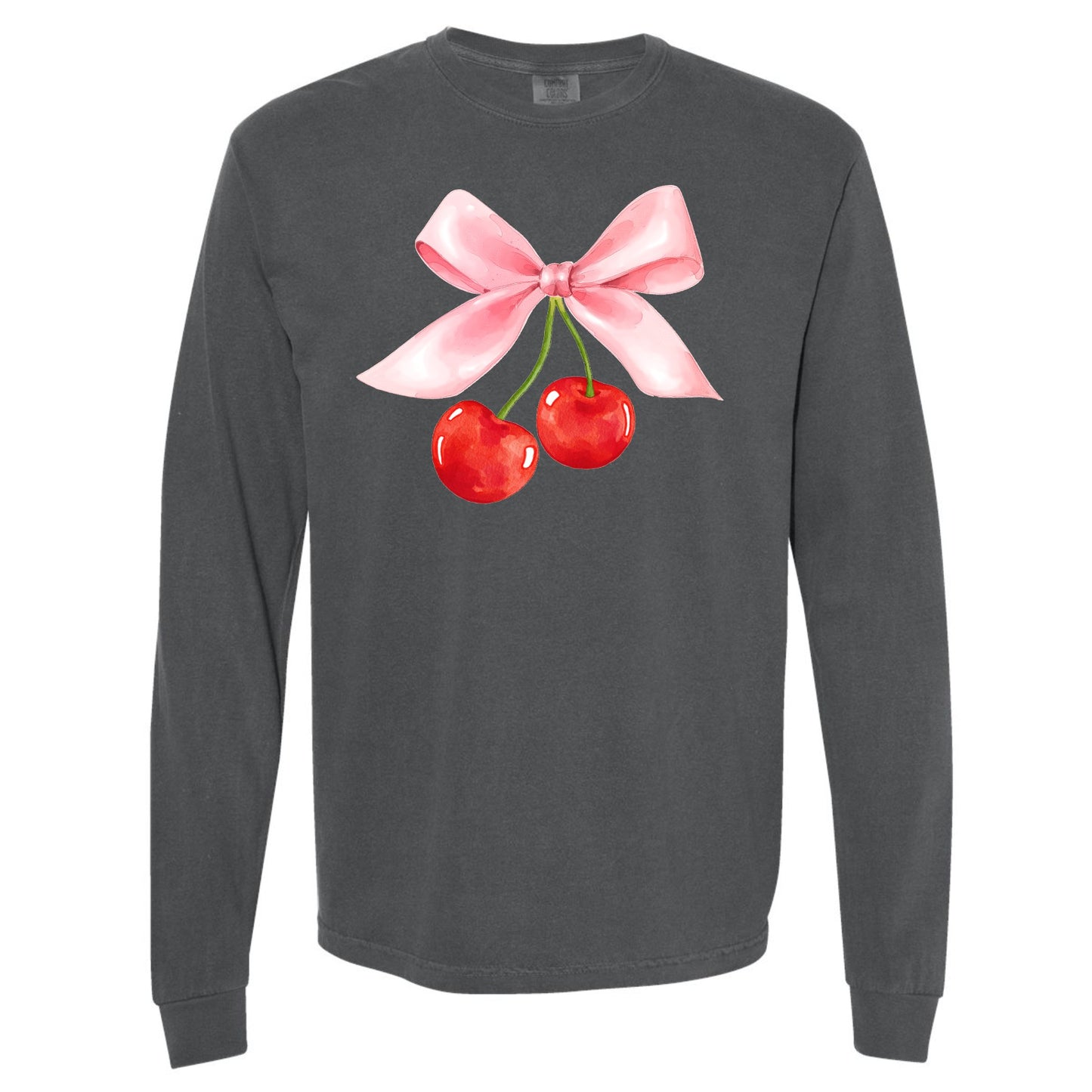 Cherry Bow Coquette Long Sleeve Tee