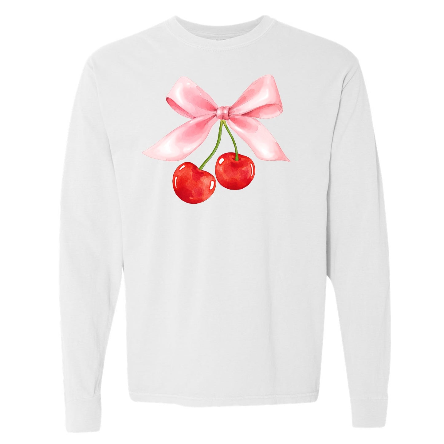 Cherry Bow Coquette Long Sleeve Tee