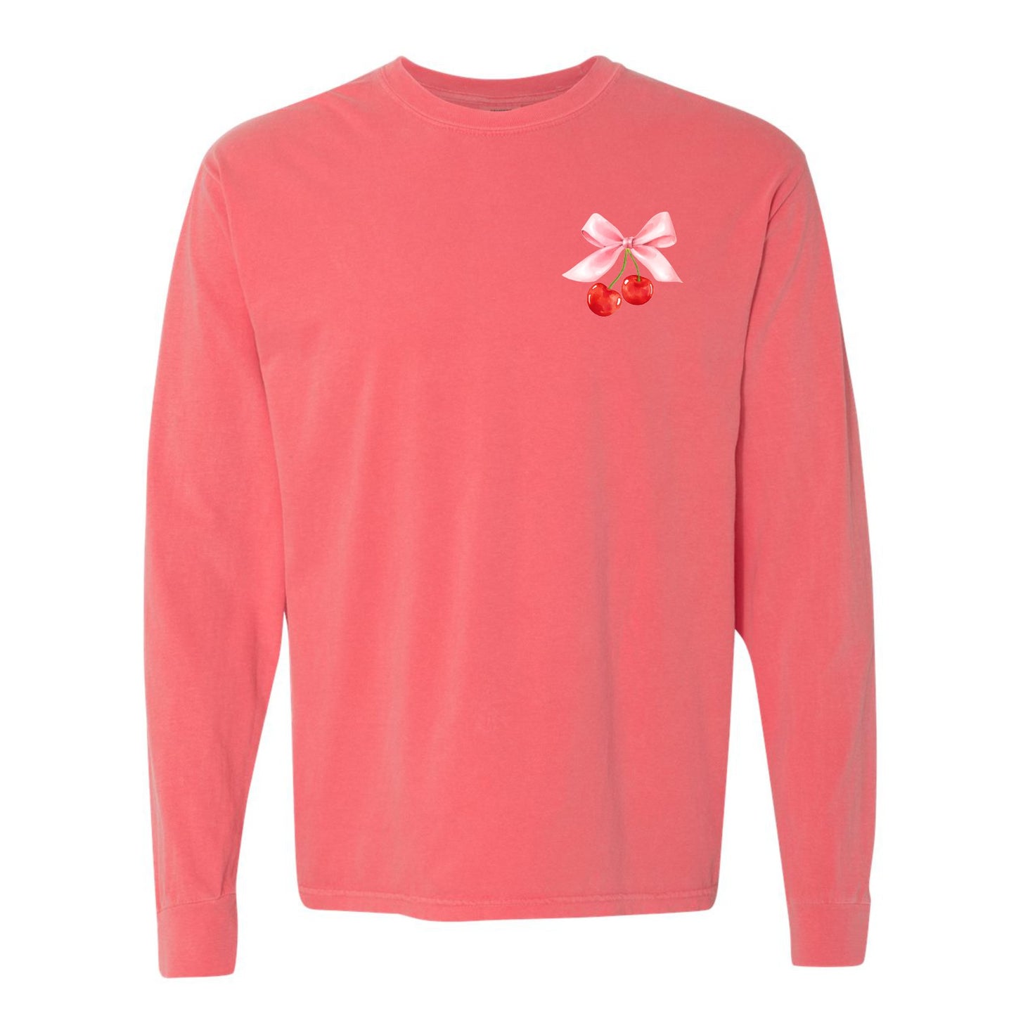 Cherry Bow Coquette Long Sleeve Tee (Front & Back)