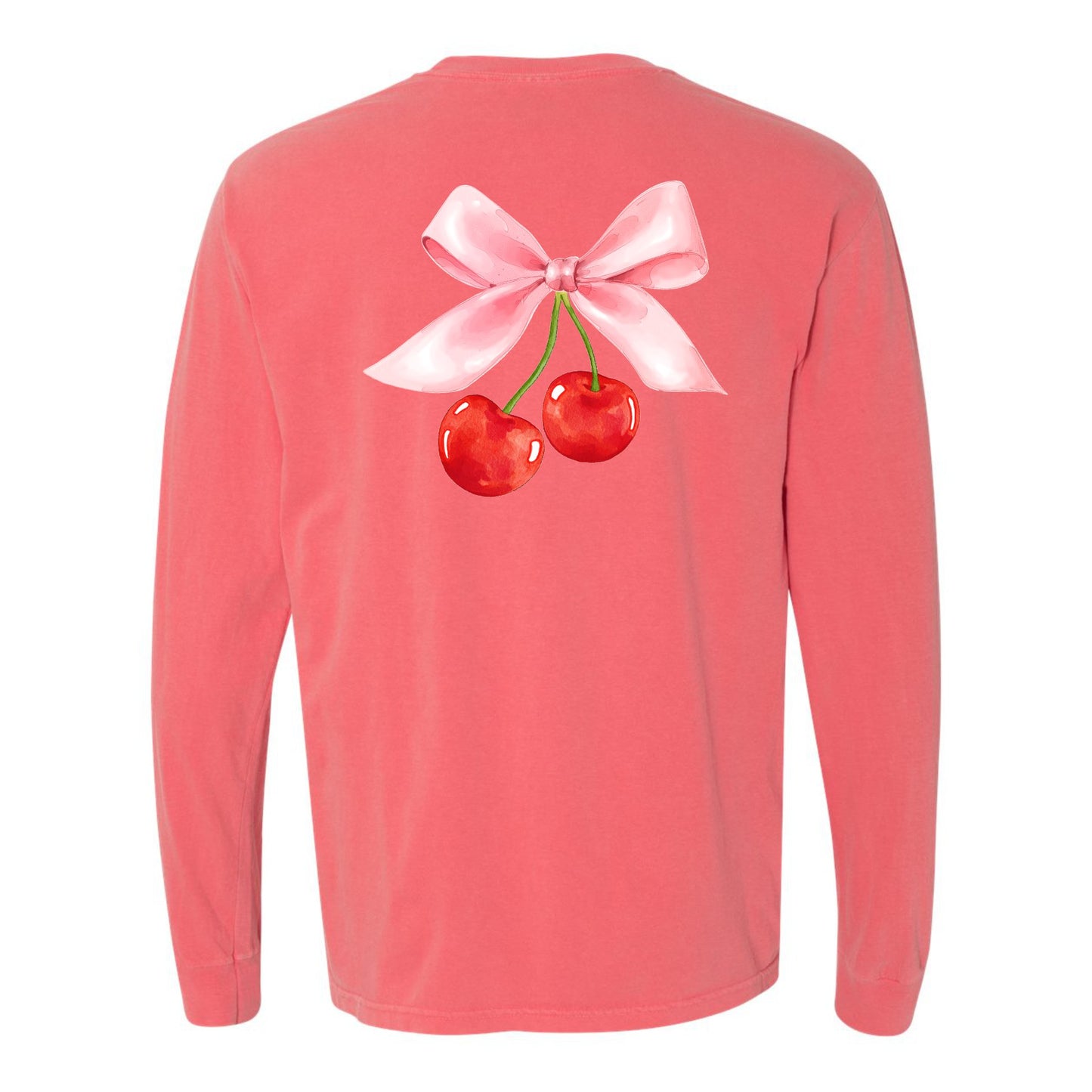 Cherry Bow Coquette Long Sleeve Tee (Front & Back)