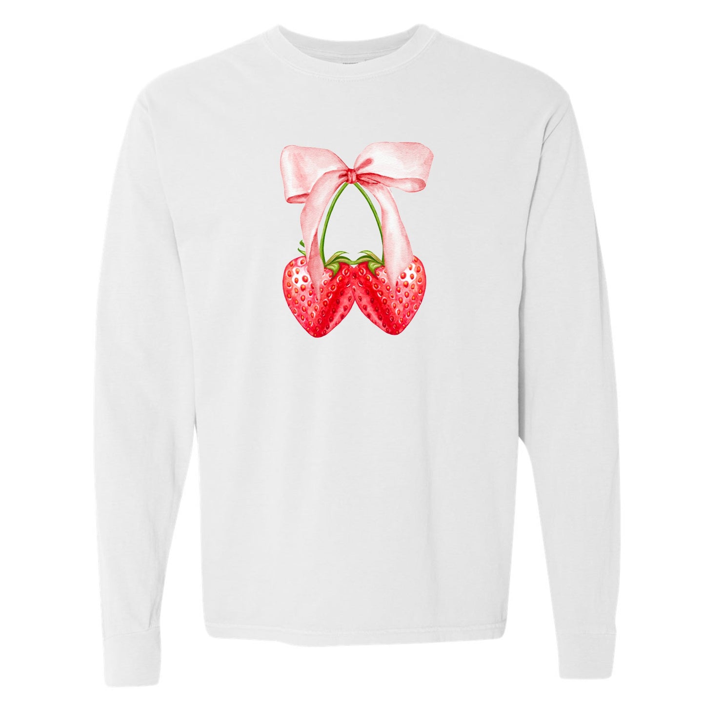 Strawberry Bow Coquette Long Sleeve Tee