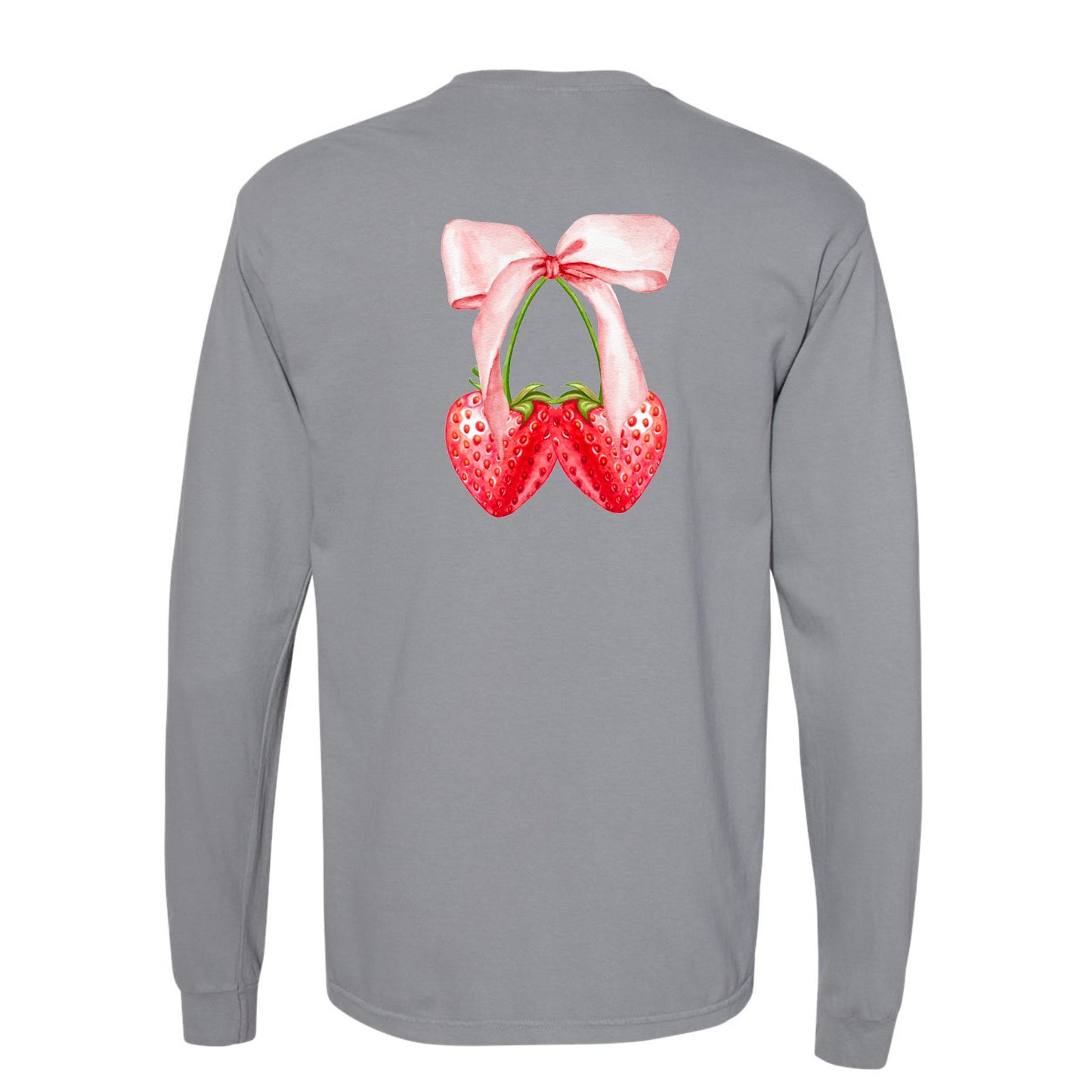 Strawberry Bow Coquette Long Sleeve (Front & Back)