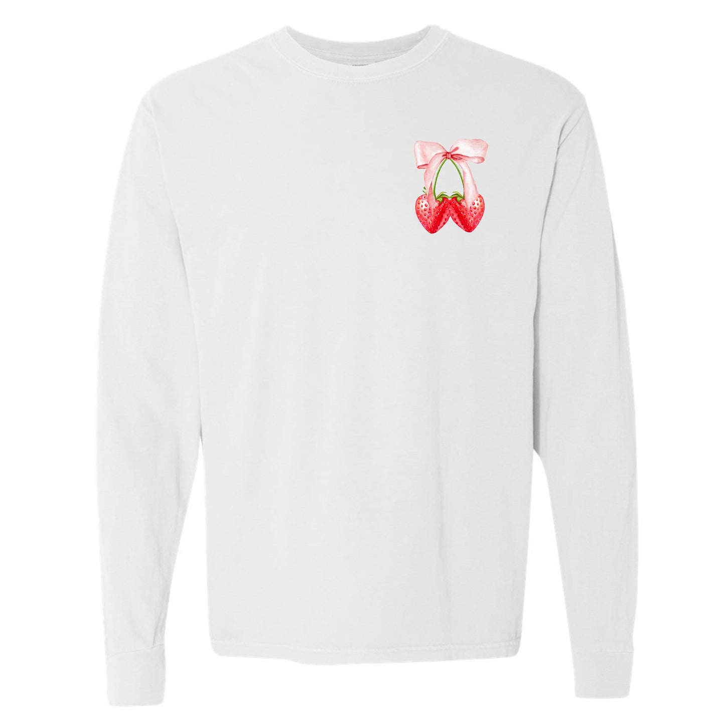 Strawberry Bow Coquette Long Sleeve (Front & Back)