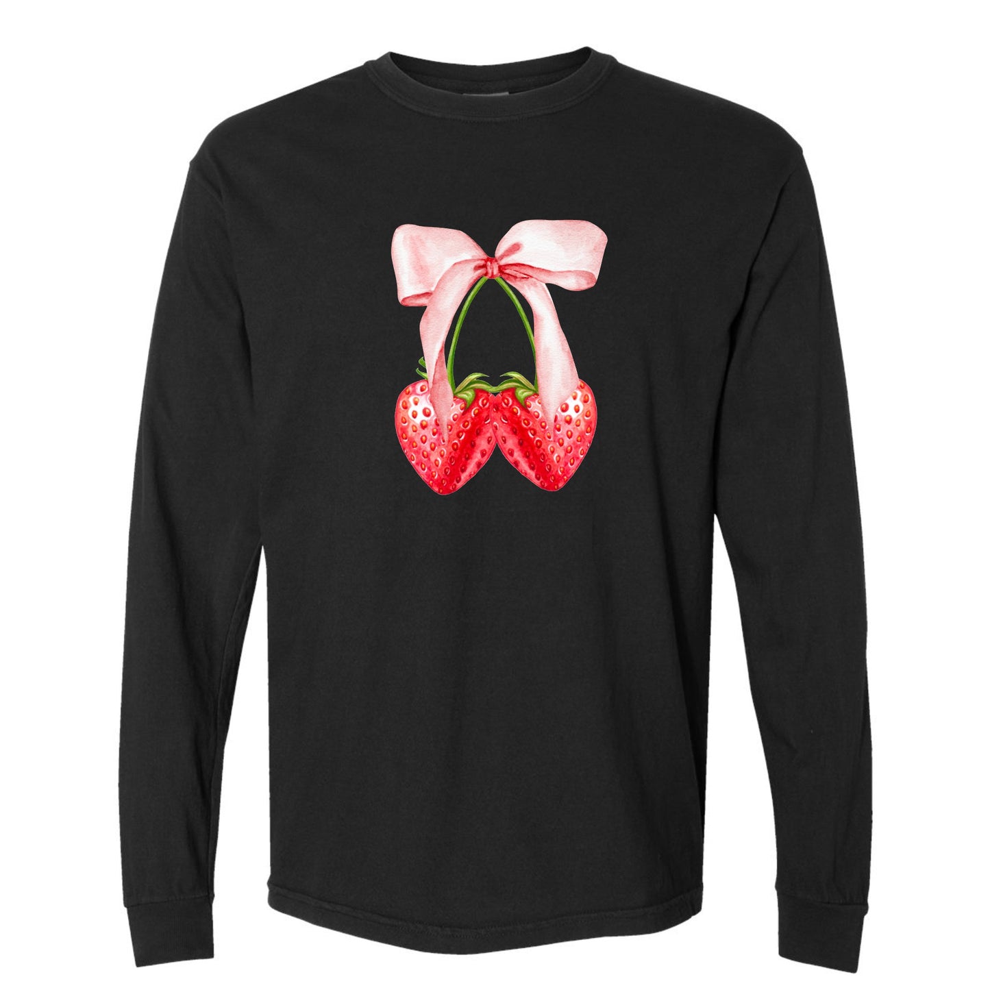 Strawberry Bow Coquette Long Sleeve Tee